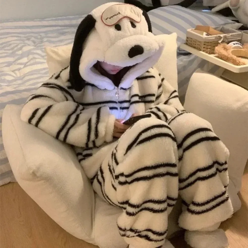 Pyjama Femme Polaire Combinaison chien
