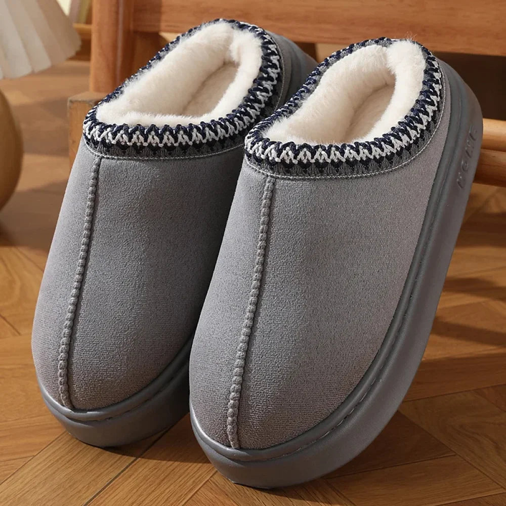 Chausson femme d’hiver style mule - Gris / 36-37