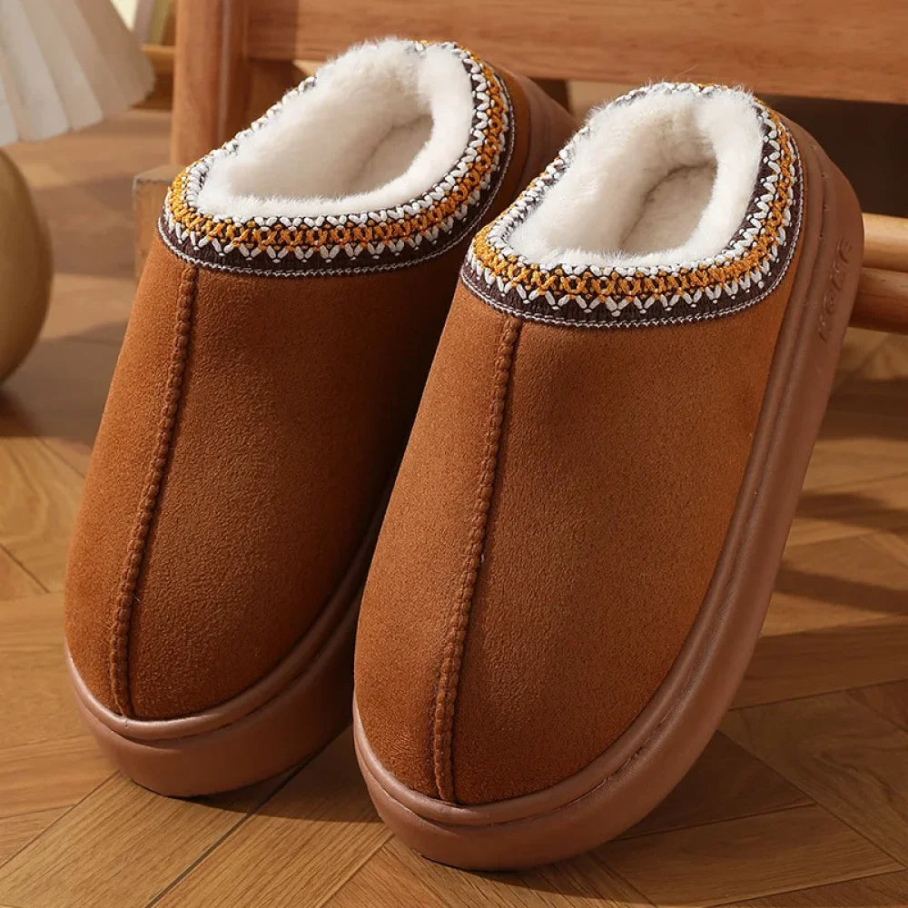 Chausson femme d’hiver style mule - Marron / 36-37