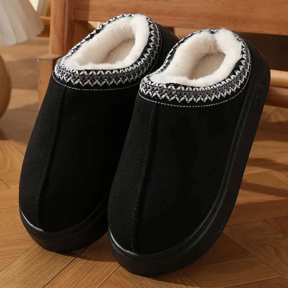 Chausson femme d’hiver style mule - Noir / 36-37