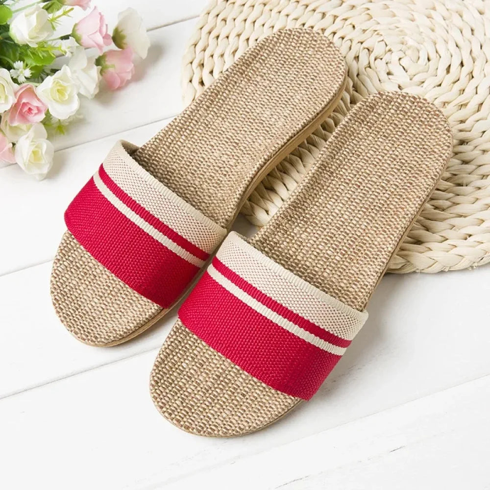 Chaussons Femme d’Été style claquette - Rouge / 35-36