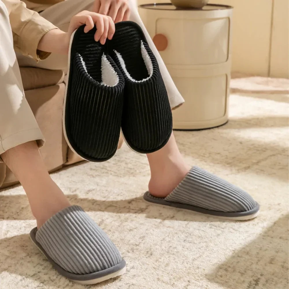 Chaussons pantoufles d’hiver en velours
