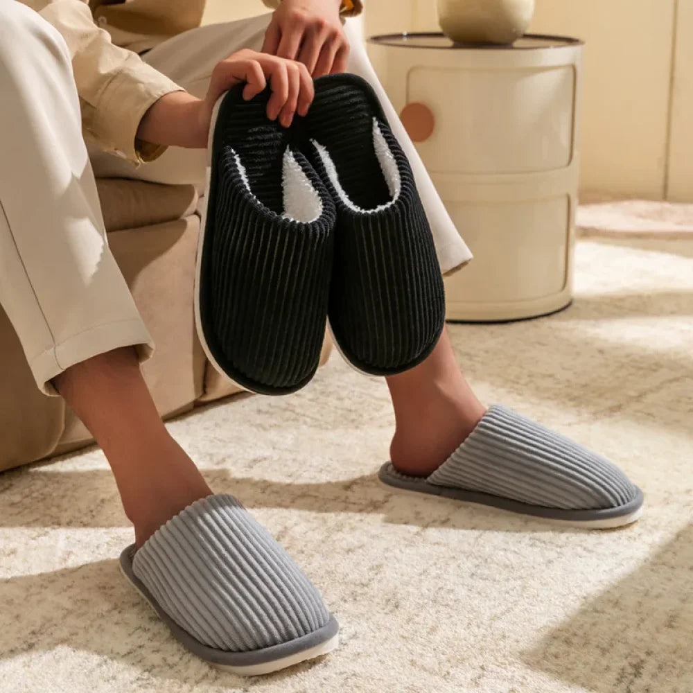 Chaussons pantoufles d’hiver en velours