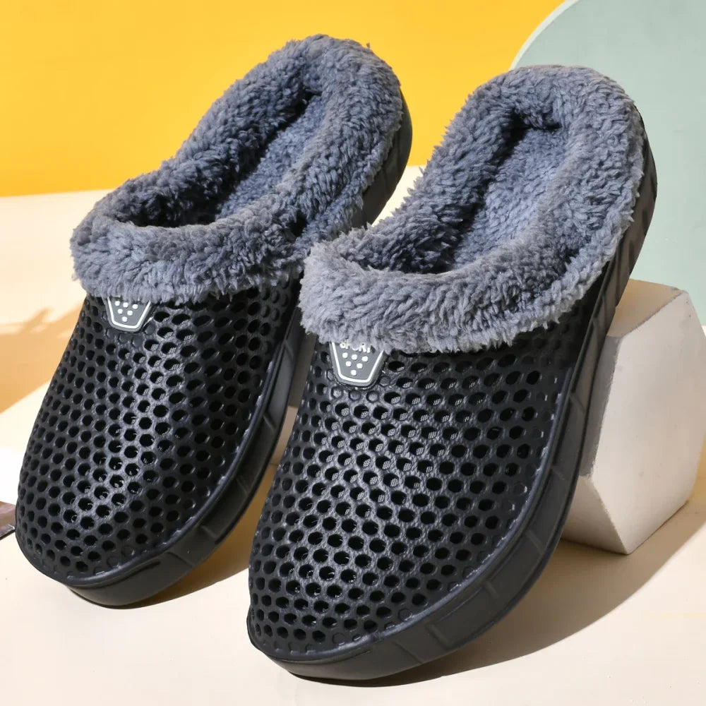 Chaussons style mule (taille 36-47) - Noir / 36