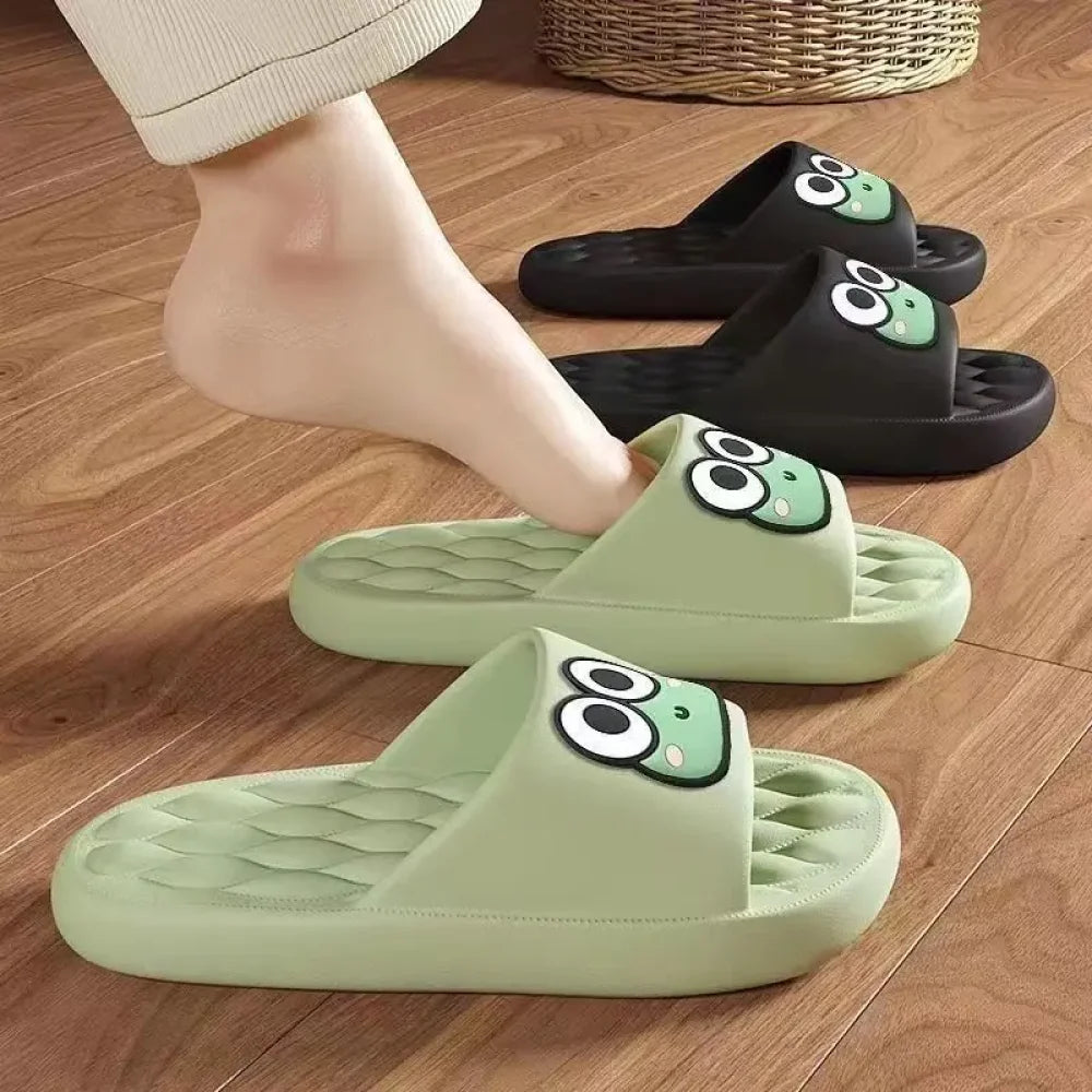 Four Season Bathroom Anti Slip Slippers Women’s EVA Slide Slippers - Frog Soft Comfortable Non-Slip Indoor/Outdoor