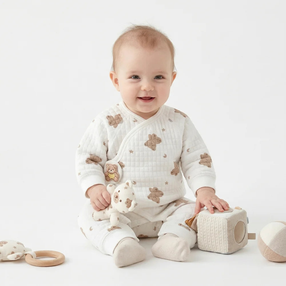 Pyjama Bébé Barboteuse Coton ours (0-6mois)