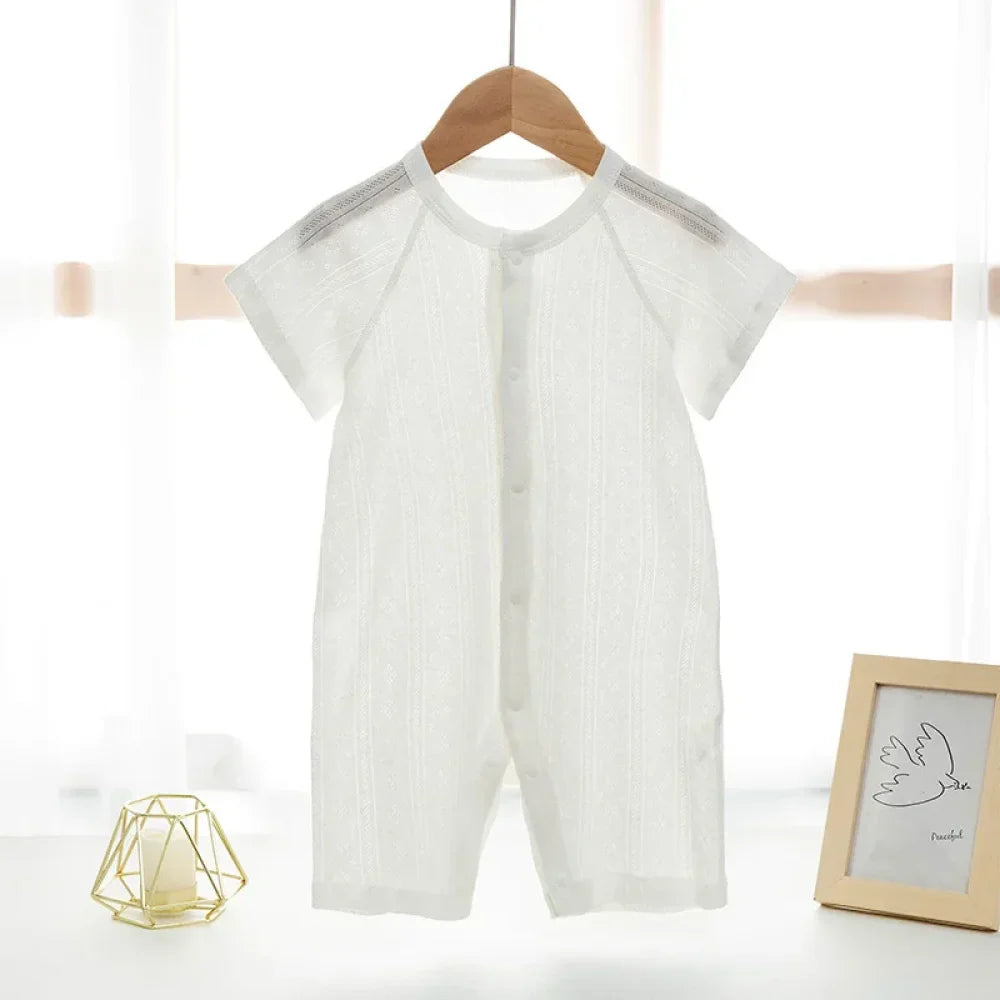 Pyjama Bébé Combinaison d’été 100% coton - Blanc / 2 - 6 mois