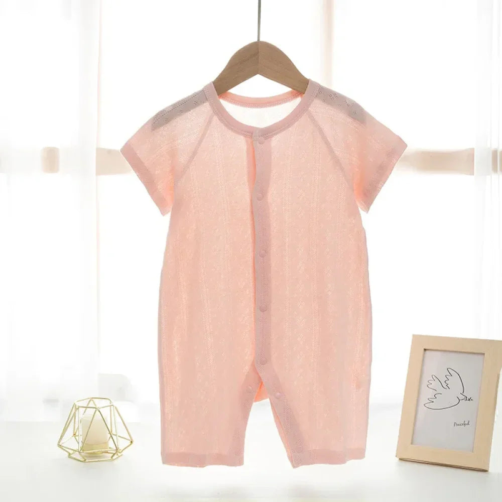 Pyjama Bébé Combinaison d’été 100% coton - Rose / 2 - 6 mois