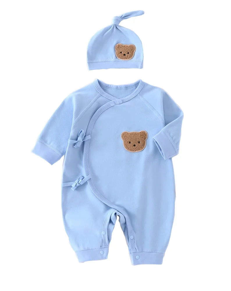 Pyjama Bébé Combinaison ours (0-6mois) - Bleu / 0-1 mois