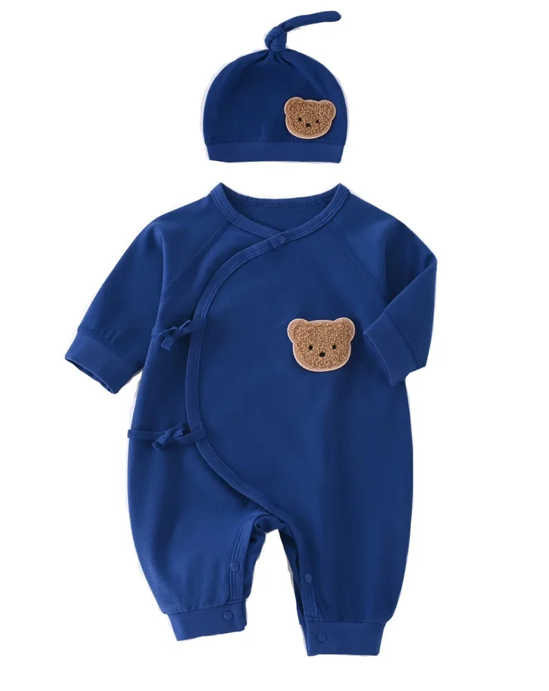 Pyjama Bébé Combinaison ours (0-6mois) - Bleu Foncé / 0-1 mois