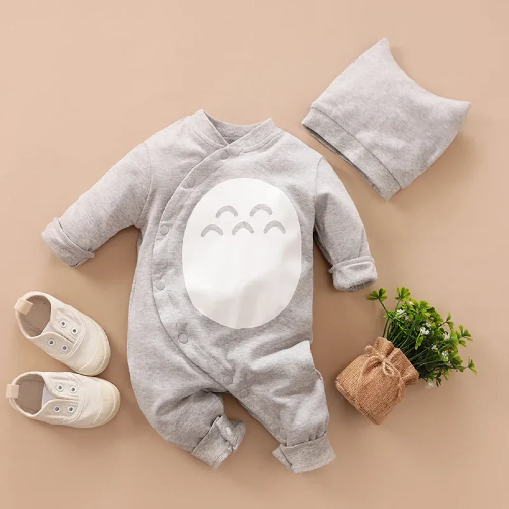 Pyjama Bébé Coton Combinaison avec chapeau (0-1ans) - 0-3 mois