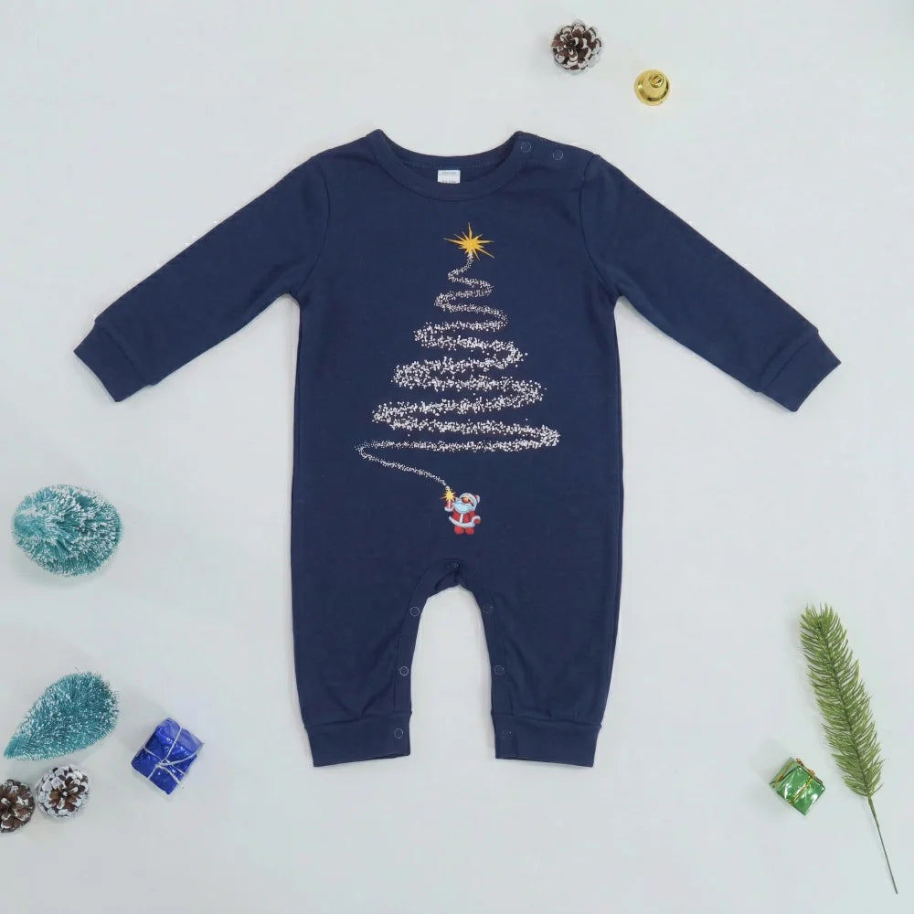 Pyjama de Noël Bébé sapin de noël (3-24 mois) - Bleu Foncé / 3-6 mois
