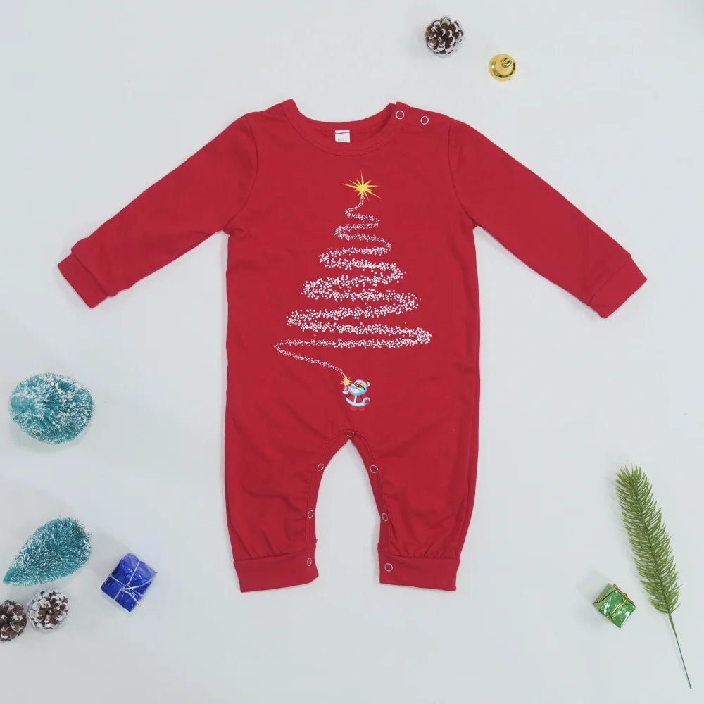 Pyjama de Noël Bébé sapin de noël (3-24 mois) - Rouge / 3-6 mois