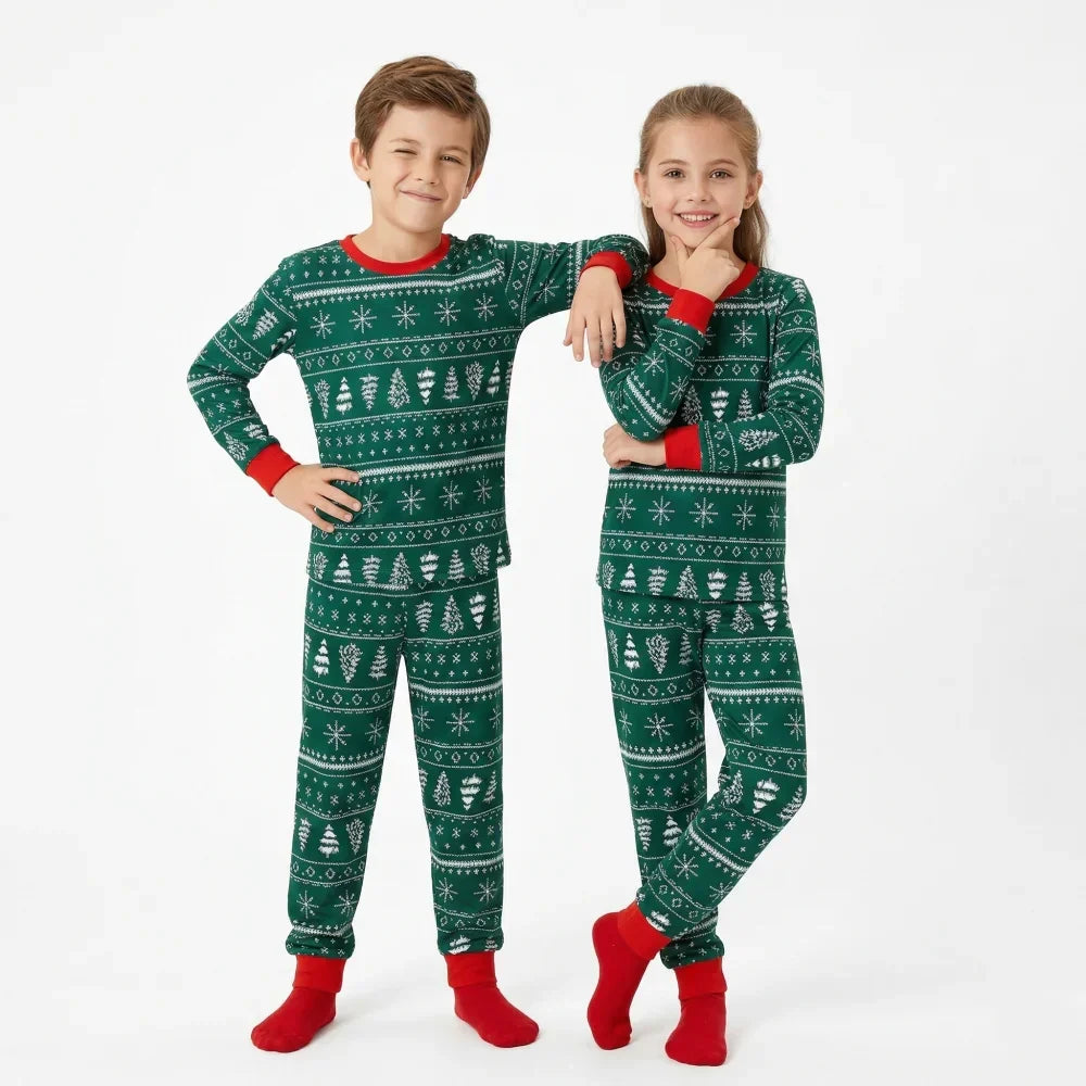Pyjama de Noël Enfant à motifs nordiques (2-15 ans) - Vert / 2 ans