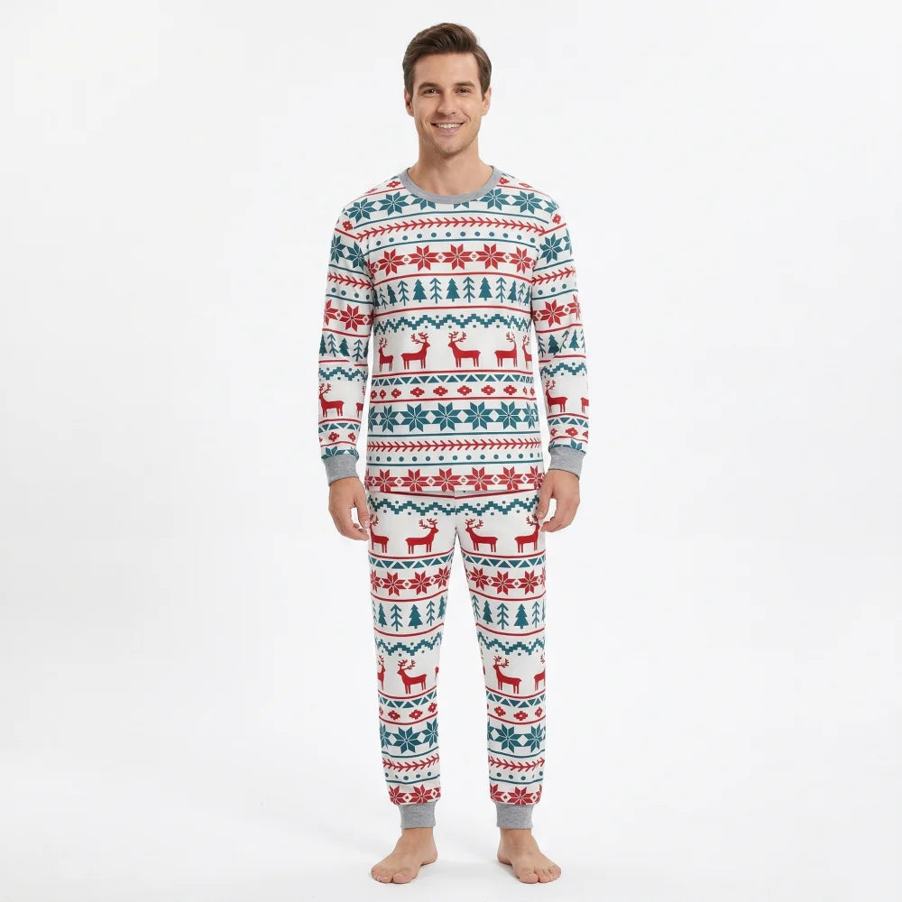 Pyjama de Noël Homme à motifs nordiques - Blanc / S