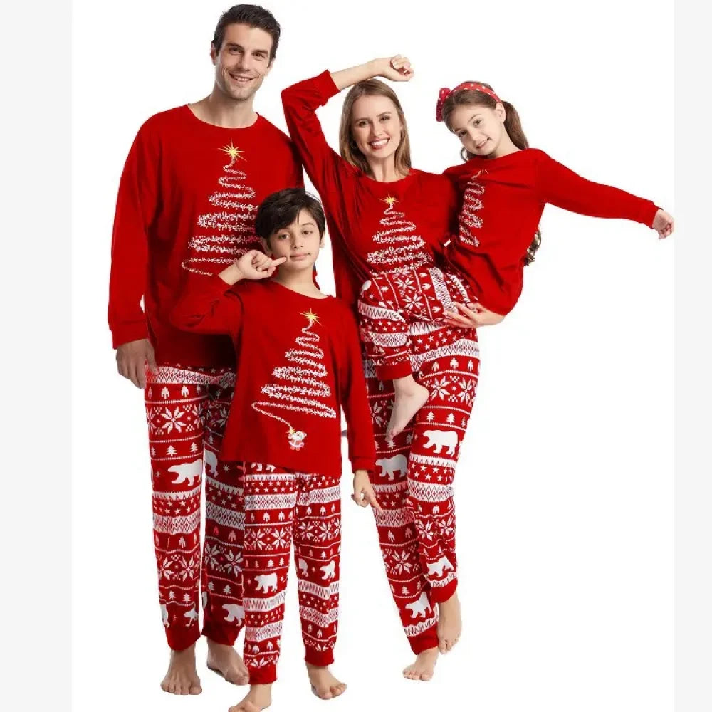 Pyjama de Noël Homme sapin de noël - Rouge / S