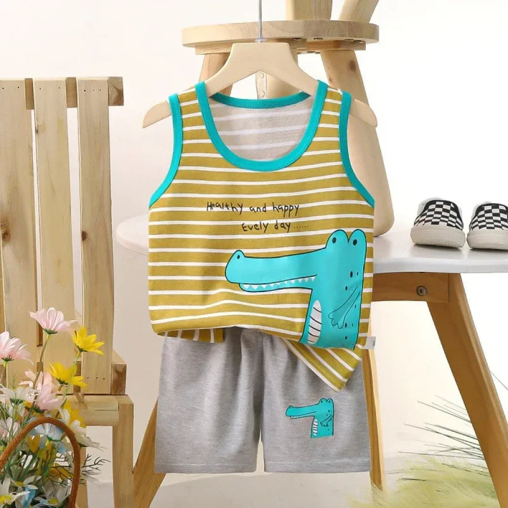 Pyjama Enfant Débardeur Short (1-6 ans) - Crocodile / 1 an