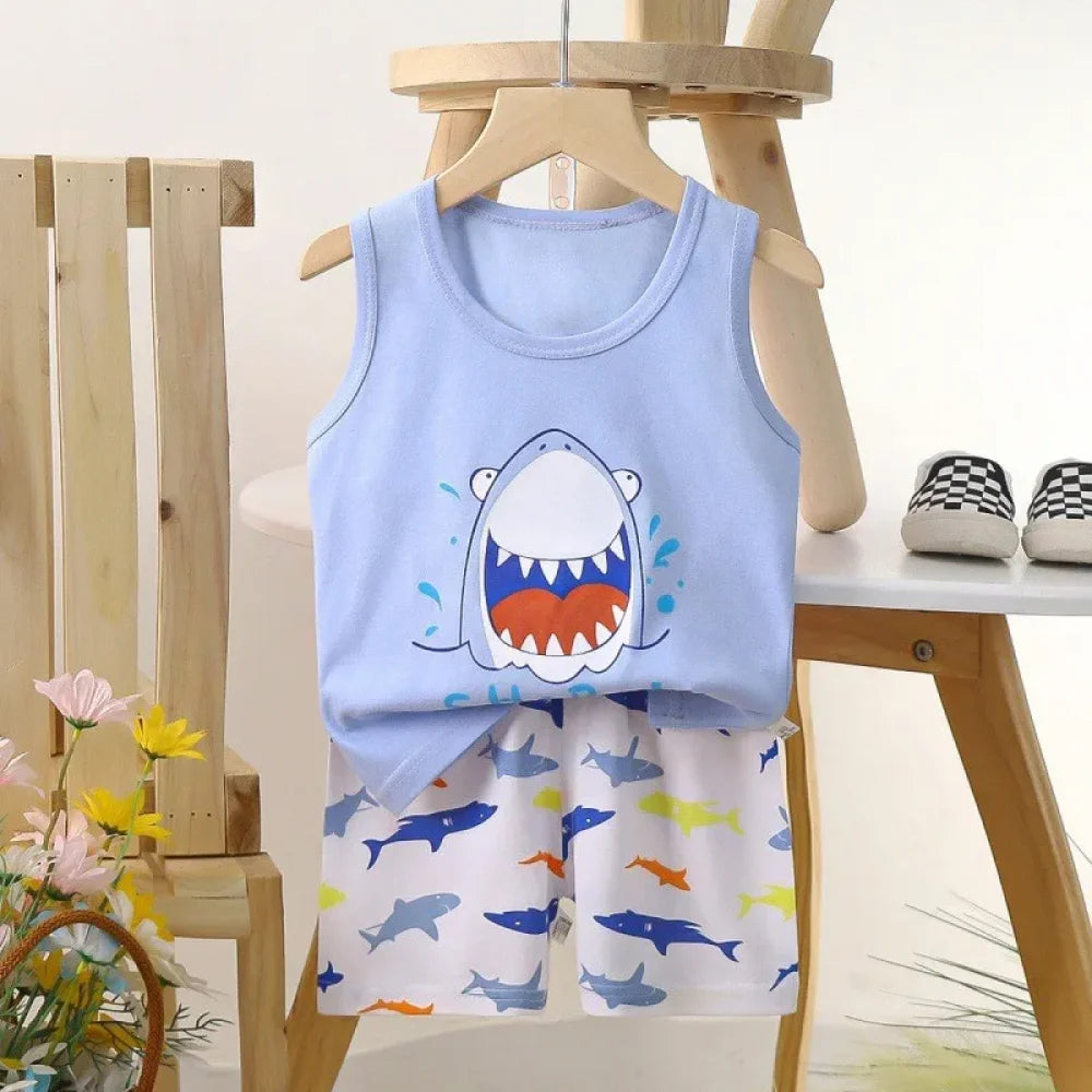 Pyjama Enfant Débardeur Short (1-6 ans) - Requin / 1 an