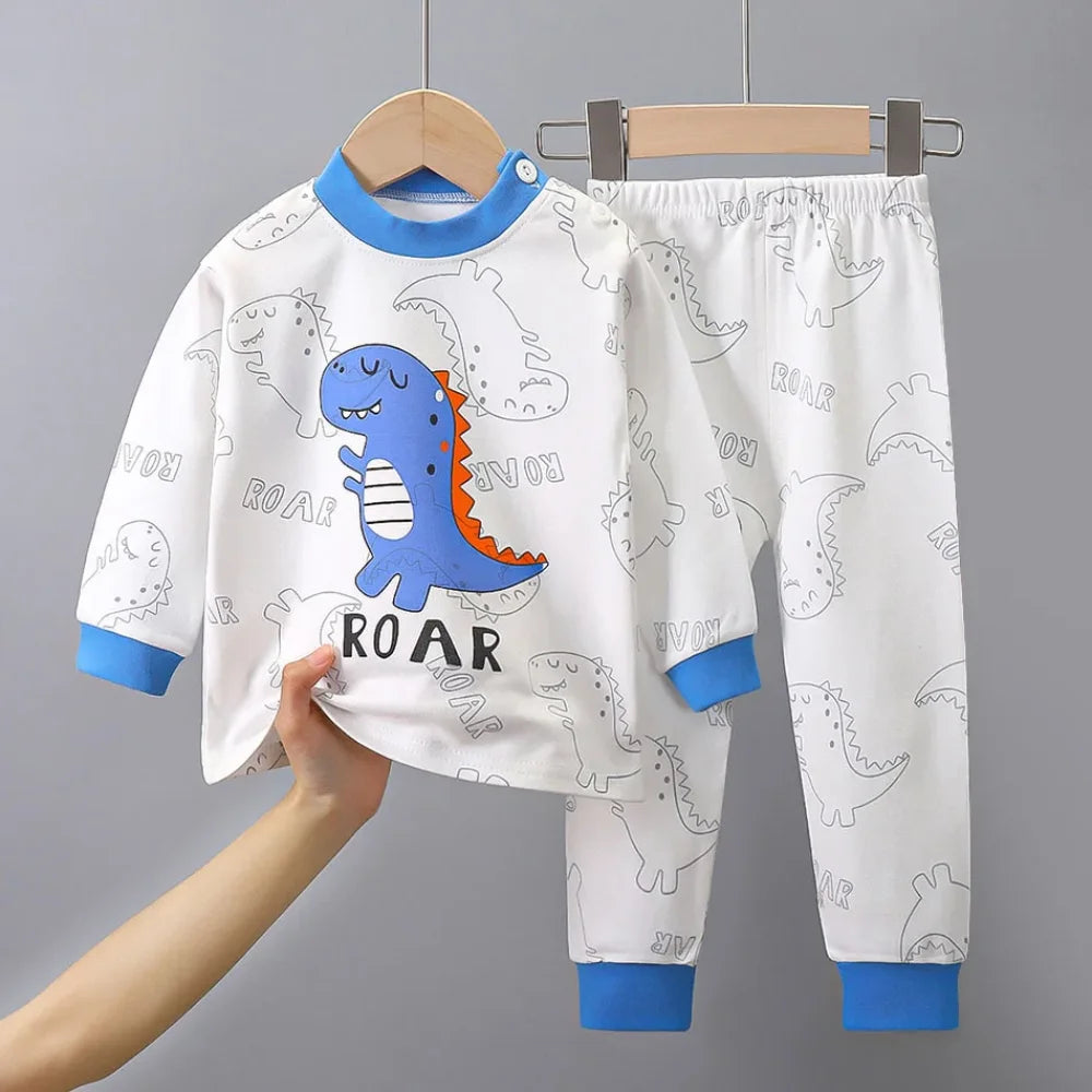 Pyjama Enfant Dinosaure ensemble (6 mois - 8 ans) Bleu & Blanc / 6-9 mois