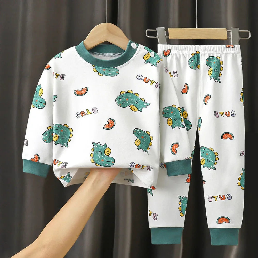 Pyjama Enfant Dinosaure ensemble (6 mois - 8 ans) Vert & Blanc / 6-9 mois