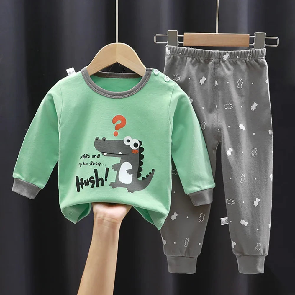 Pyjama Enfant Dinosaure ensemble (6 mois - 8 ans) Vert & Gris / 6-9 mois