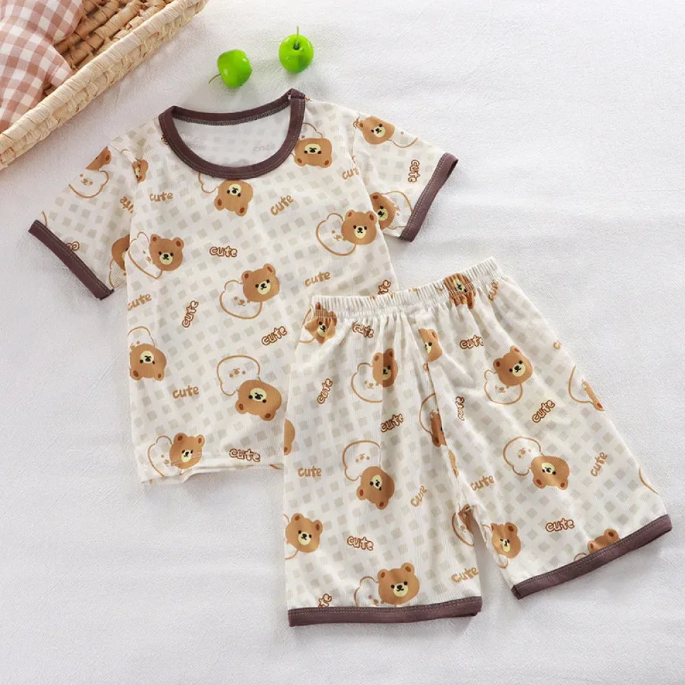 Pyjama Enfant Ensemble d’Été ours (6mois-10ans) - 6-12mois