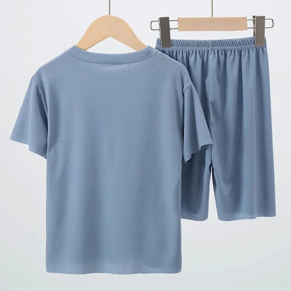 Pyjama Enfant Ensemble Été en soie glacée (3-14ans)