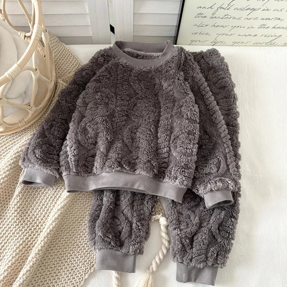 Pyjama Enfant Flanelle Torsadée (6 mois - 4 ans) - Noir / 6 - 14 mois