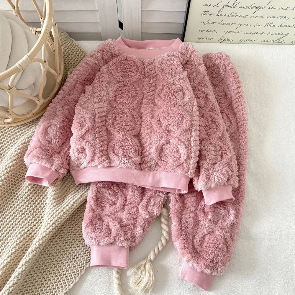 Pyjama Enfant Flanelle Torsadée (6 mois - 4 ans) - Rose / 3 ans