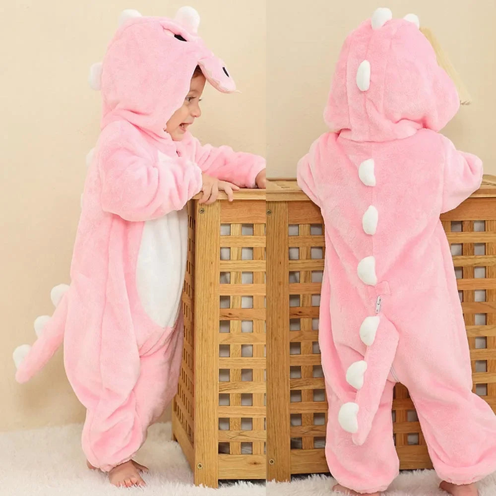 Pyjama Enfant Grenouillère Dinosaure (0-4ans) - Rose / 6 mois