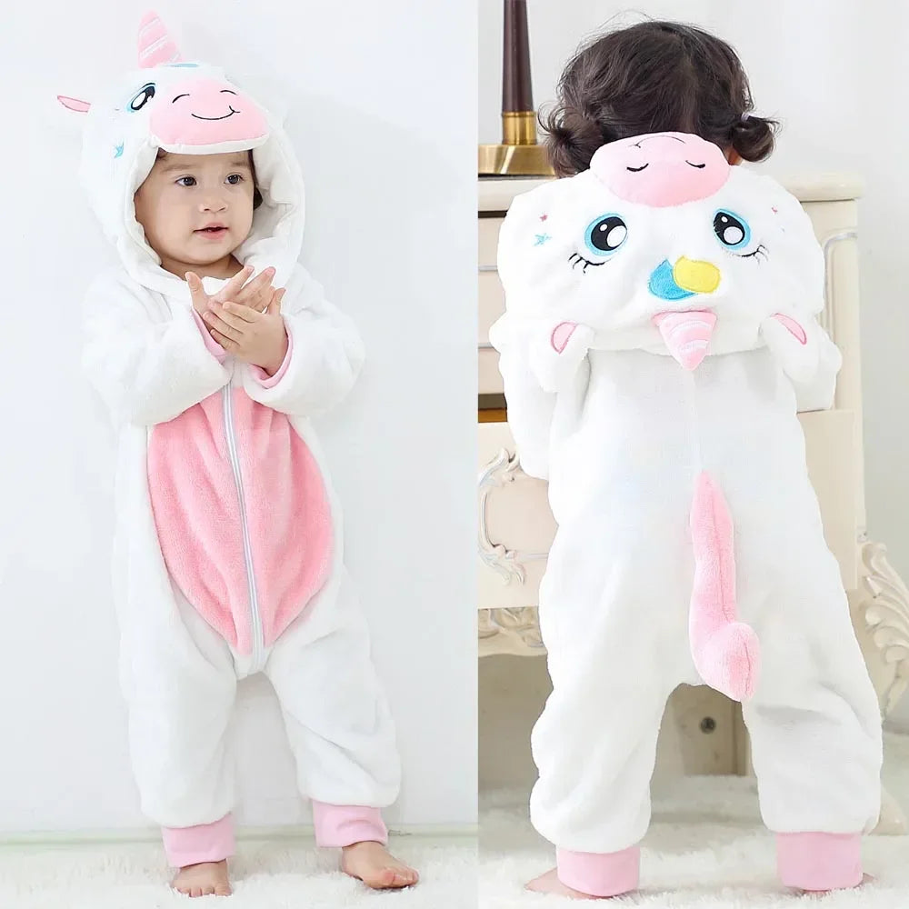 Pyjama Enfant Grenouillère Licorne (0-4ans) - Blanc / 6 mois