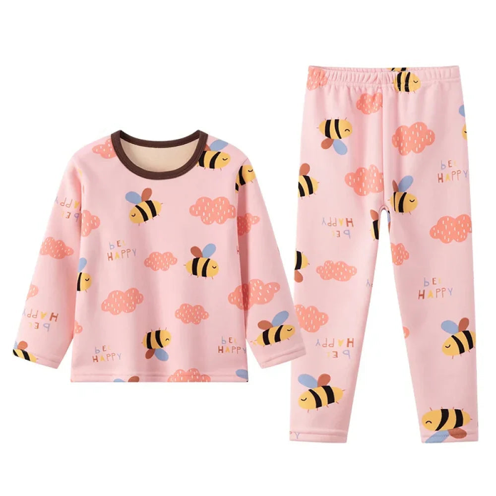 Pyjama Enfant Velours Abeille (3-12ans) - 3-4ans