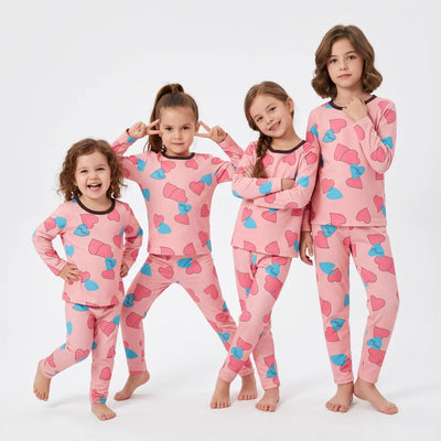Pyjama Enfant Velours Cœur (3-12ans)