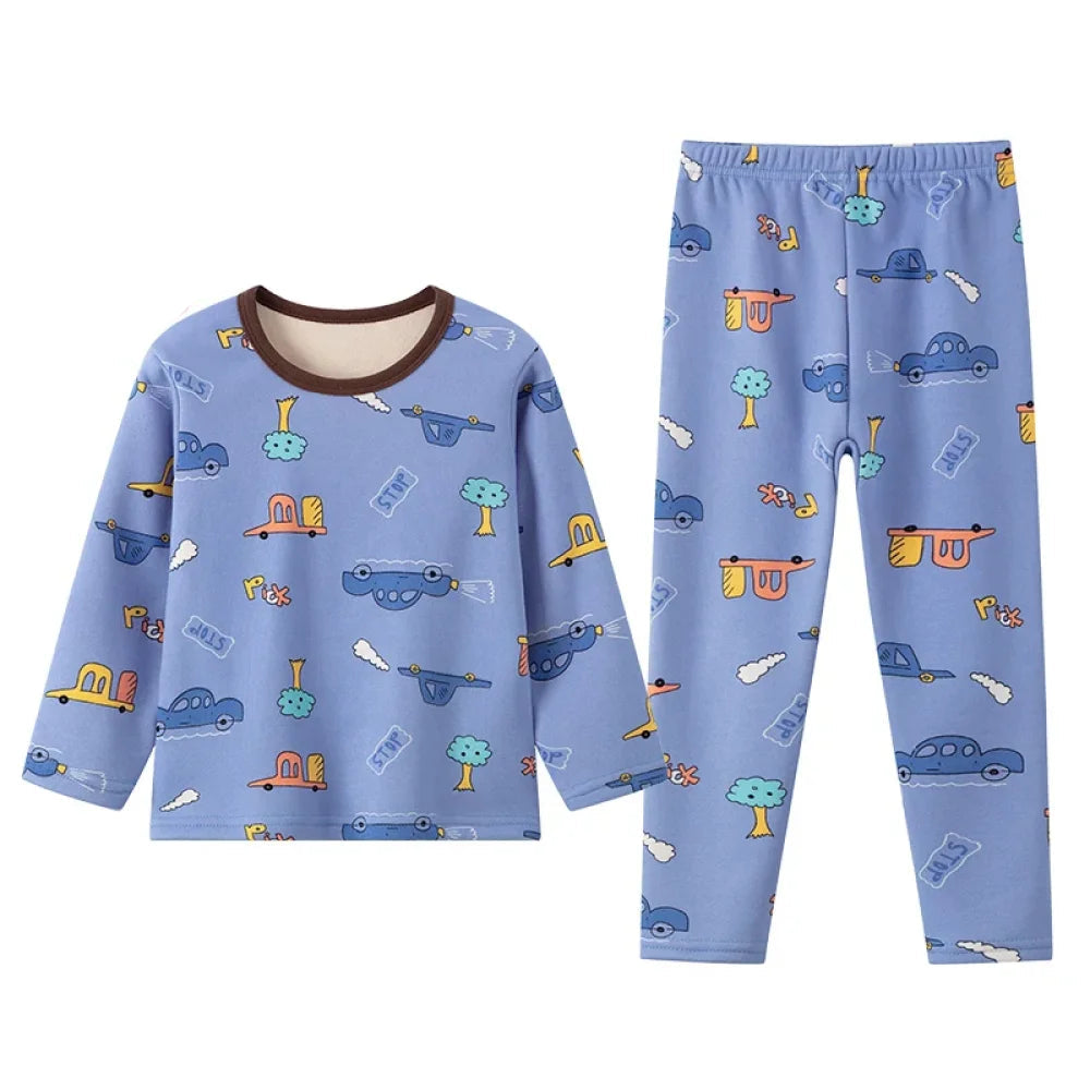 Pyjama Enfant Velours Voiture (3-12ans) - 3-4ans