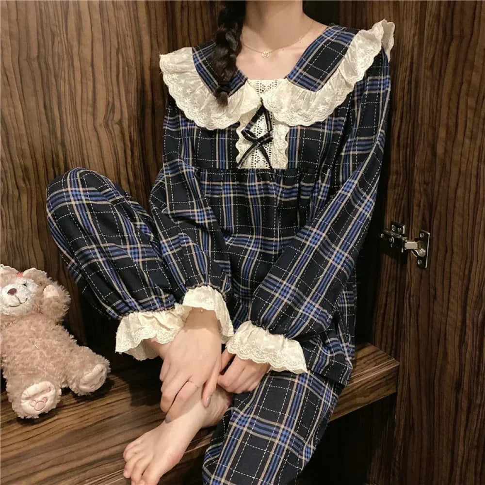 Pyjama Femme à Carreaux vintage