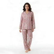 Pyjama Femme Coton Fleurs - Rose / XS