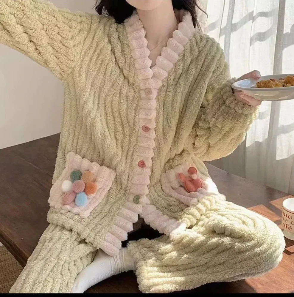 Pyjama Femme Flanelle cardigan