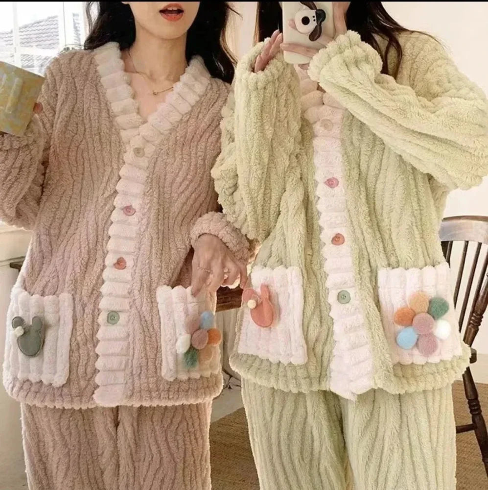 Pyjama Femme Flanelle cardigan