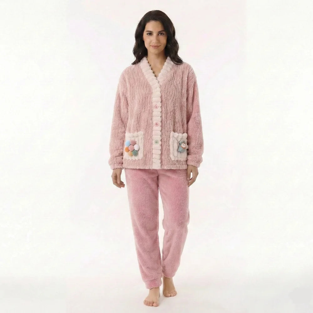 Pyjama Femme Flanelle cardigan