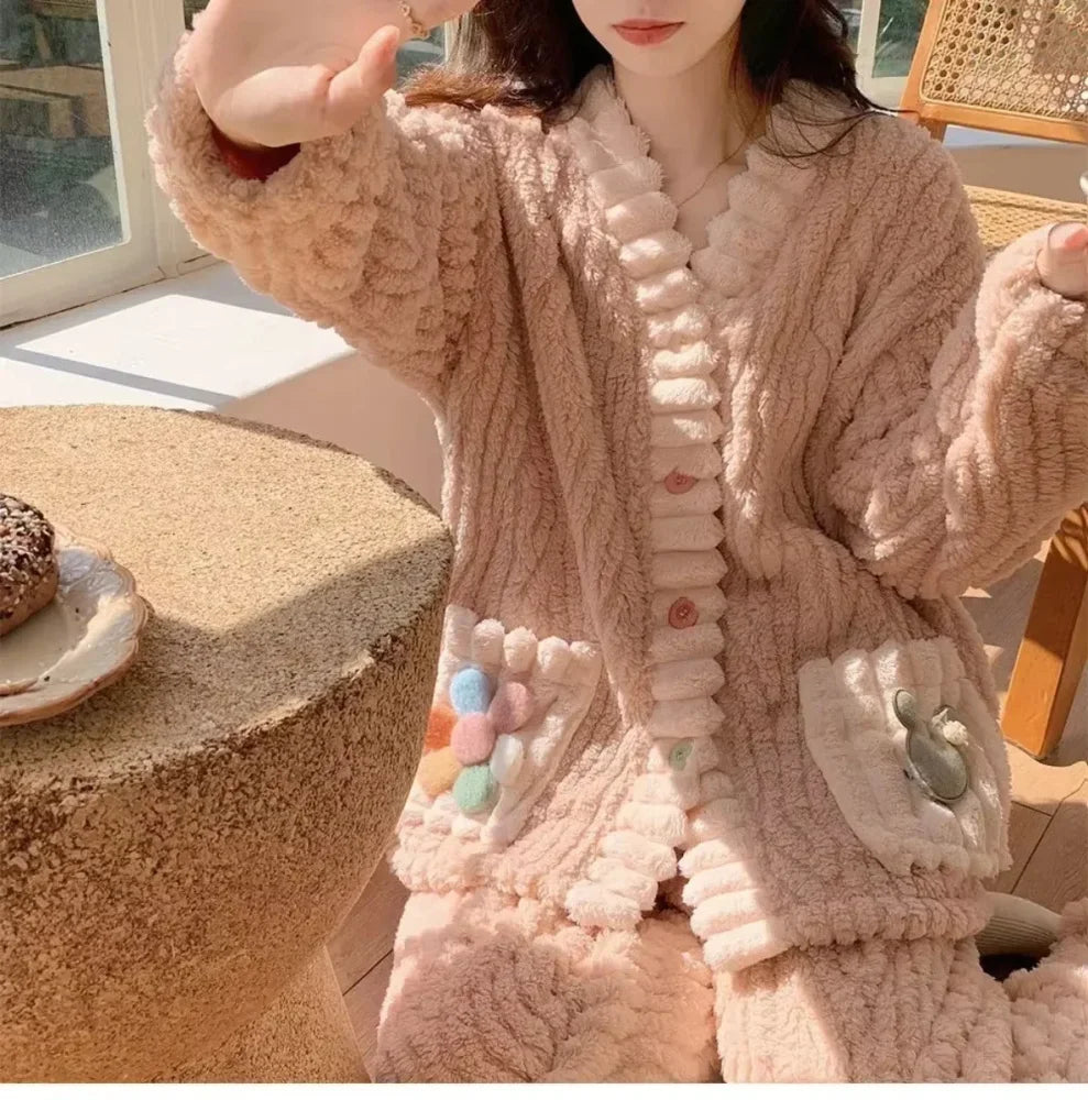 Pyjama Femme Flanelle cardigan