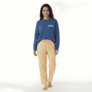 Pyjama Femme Pantalon à Carreaux orange