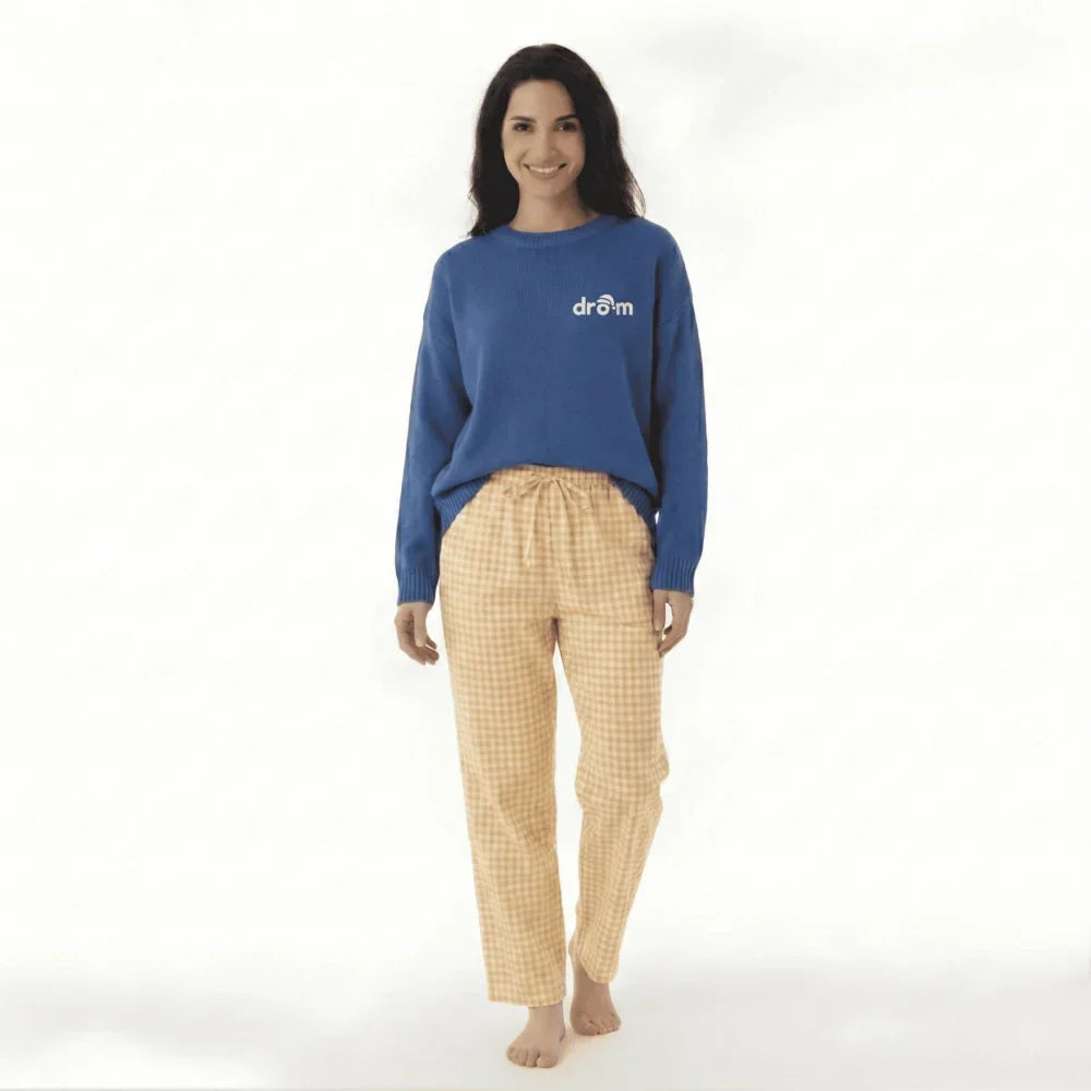 Pyjama Femme Pantalon à Carreaux orange