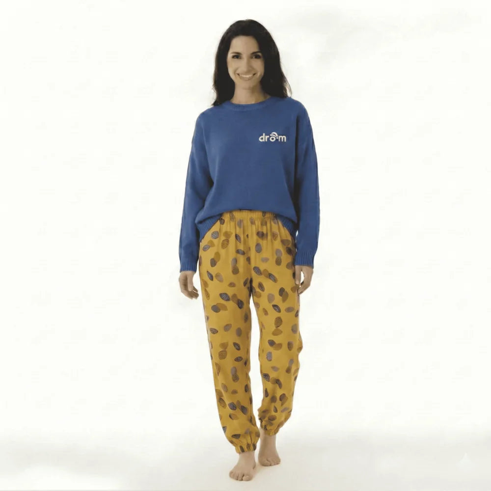 Pyjama Femme Pantalon feuille A PUBLIER - Jaune / XS