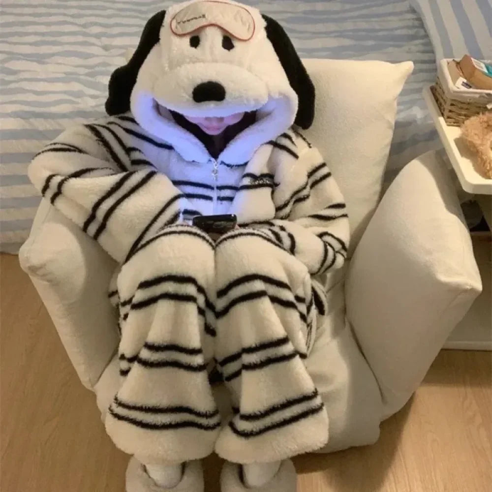 Pyjama Femme Polaire Combinaison chien