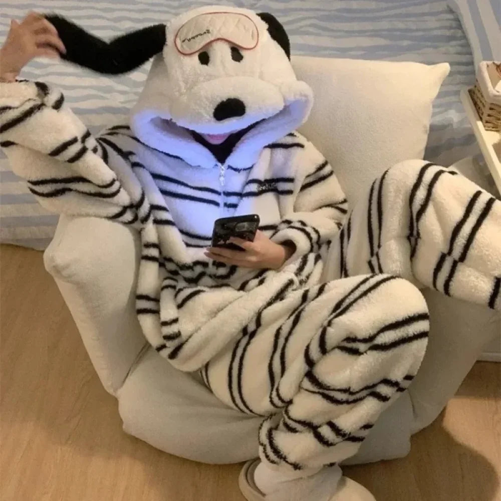 Pyjama Femme Polaire Combinaison chien