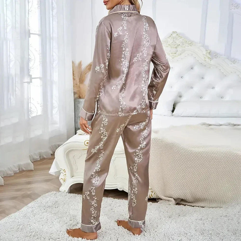 Pyjama Femme Satin fleuri