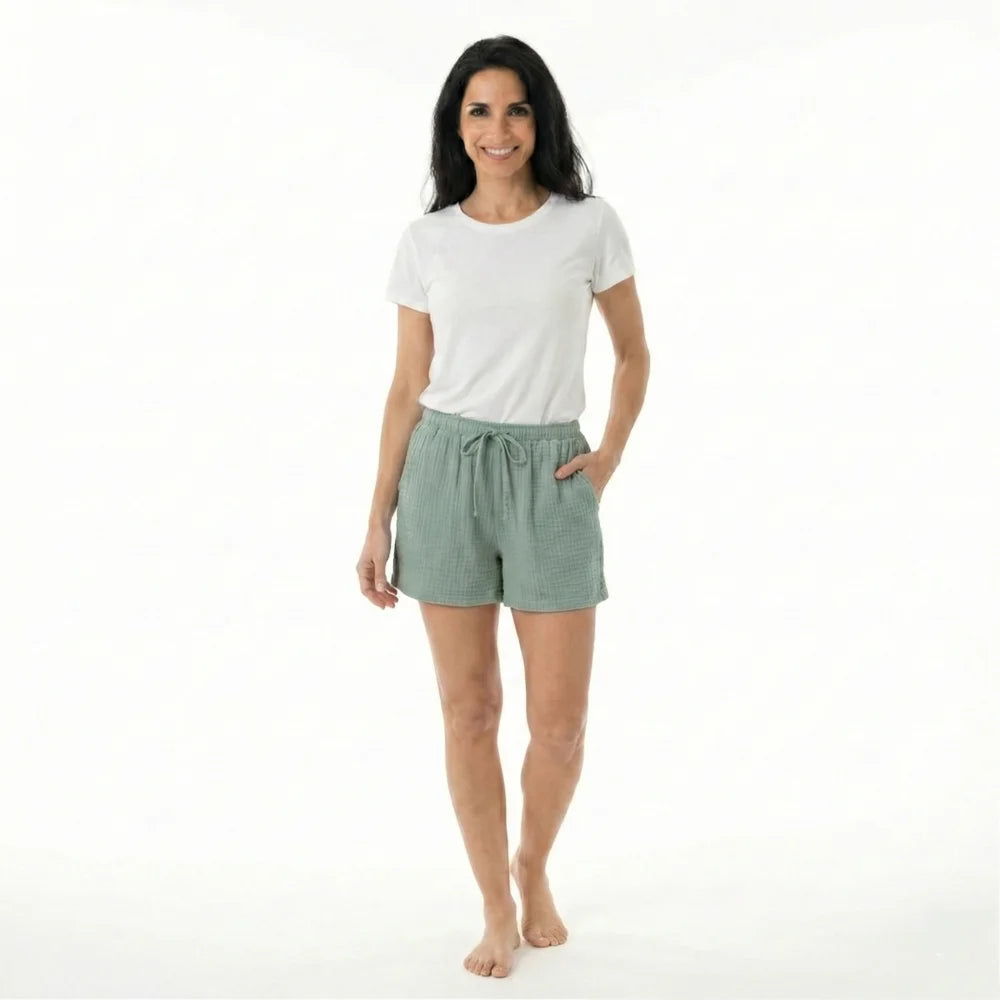 Pyjama Femme Short Coton - Vert / XS