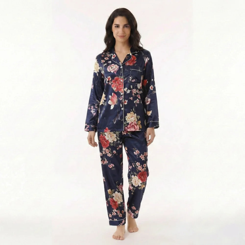 Pyjama Femme Soie Naturelle fleurs