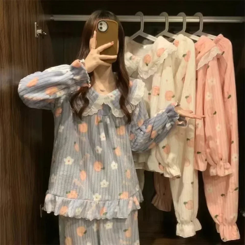 Pyjama Femme Velours fleur