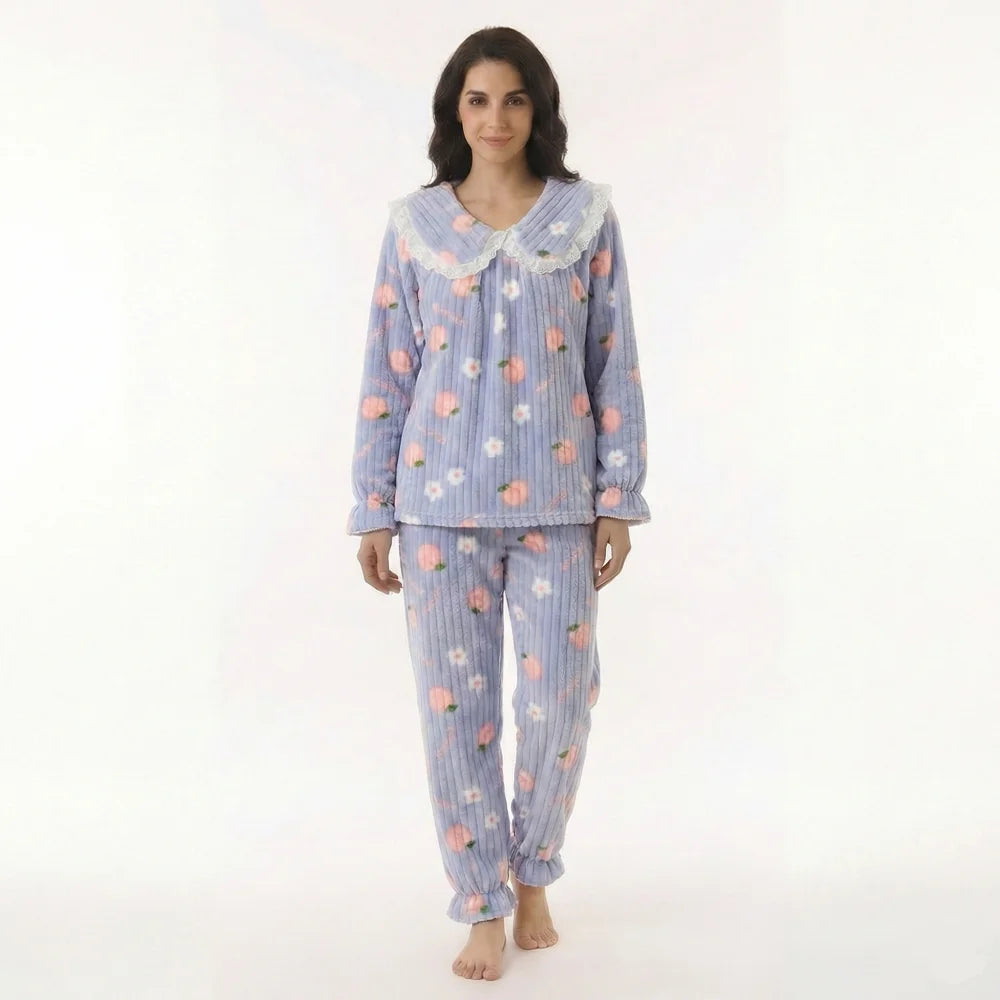 Pyjama Femme Velours fleur